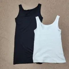 YEVS　ブラックとGU白タンクトップ２枚セットのサムネイル