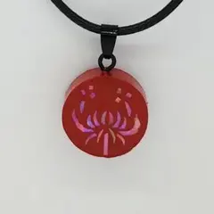 情熱が花言葉 彼岸花デザイン 螺鈿ネックレス　赤　和モダン　普段使い　縁起物