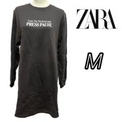 ZARA  ザラ　Tシャツ　トレーナー　ロング丈　長袖　グレー　M
