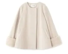 NATURAL BEAUTY BASIC フェイクファースリーブハーフコート