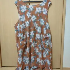 花柄 プリーツ ノースリーブ エプロンのサムネイル