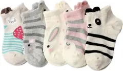 ❣️立体で履きやすい❣️子供の靴下 立体 可愛い動物柄 通学 通園　5足セット