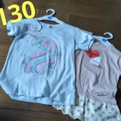 新品タグ付 西松屋 女の子 トップス 130 2枚セット　半袖 Tシャツ