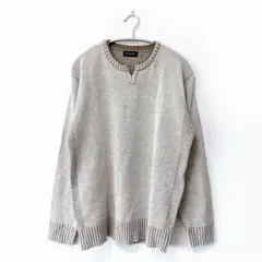 NAVY PRODUCE【XL】ニットセーター クルーネック ベージュ 長袖