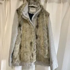 Bershka ファー付きアウター　グレー