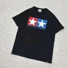 タミヤ TAMIYA 半袖 黒Tシャツ 前後ロゴプリント 丸首 ユニセックス Sのサムネイル