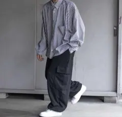 【即完売】ワイドカーゴスウェットパンツ　kutir ブラックのサムネイル