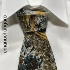 TG1500 emanuel ungaro リーフ アート シルク ネクタイのサムネイル
