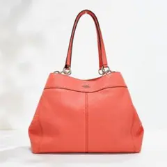 COACH レザー トートバッグ F57745 オレンジ A4可 説明書付のサムネイル