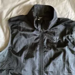 希少❕00's NIKE ナイロンベスト メッシュバック ブラックロゴ Mサイズ