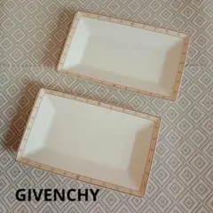 GIVENCHY 長方形皿 2枚セット　長角皿　ホワイト×ゴールドライン　食器のサムネイル