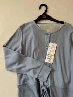 【新品•未使用】綿混やわらかワッフルパジャマ　 前開きM-L