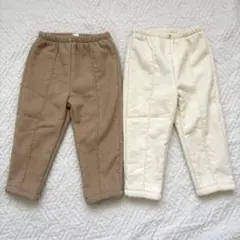♡新品　キッズ　ボトムス　長ズボン　防寒　ベージュ　アイボリー　100