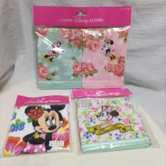 ディズニーリゾート ミニー ガーゼ ミニタオル タオルハンカチ アロハ 花柄
