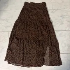 SLY レオパード柄 フレアロングスカート