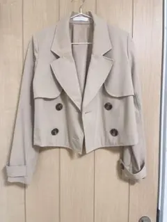 ベージュ トレンチコート風ジャケット Mサイズ