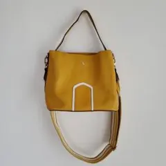 【美品】レディース　ハンドバッグ　ショルダーバッグ　イエロー
