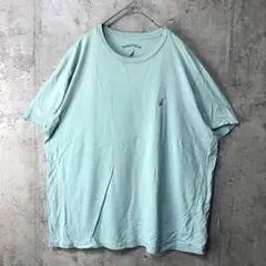 Y4629古着　Tシャツ ワンポイント　くすみグリーン　90s Y2K