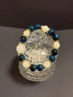 58. ブルーグリーンタイガーアイ・クラック水晶10㎜5個・14㎜1個