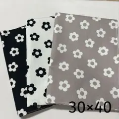 ハンドメイド　30×40 ランチョンマット３枚セット　モノトーン　女の子