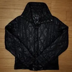 00s archive ダウンジャケット y2k グランジ 短丈 黒 光沢