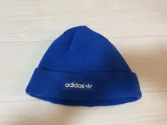 adidas 青 ニット帽 フリーサイズ