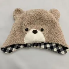 クマの顔デザイン ベビー帽子 44-46cm