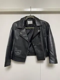 ZARA ブラック フェイクレザーライダースジャケット サイズ9