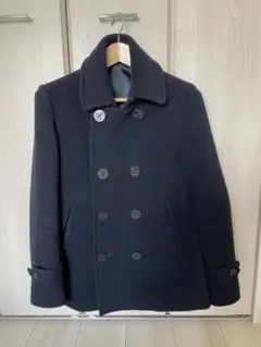 BEAMS LIGHTS ネイビー ダブルブレストピーコート Sのサムネイル