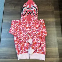 A Bathing Ape ピンクカモフラージュパーカー M Pink camo フルジップ パーカー レディース XSサイズ a bathing ape