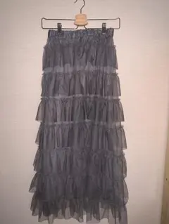 ローリーズファーム チュールスカート グレー Fサイズ 2way