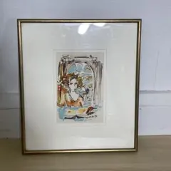 美品『マルクジャガール作』盃をかかげる二重肖像 絵画 人物画 人物 額装 額縁 マルクジャガール展 世界の名画 真作 RWmis10 美品『マルクシャガール作』盃をかかげる二重肖像 絵画 人物 真作