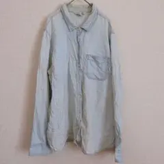 OLD NAVY デニムシャツ ライトブルー【XL】綿100% 古着 訳あり
