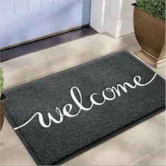 玄関用 welcomeマット ブラック 40×60 北欧風 シンプル - メルカリ