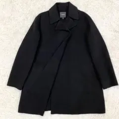 美品✨theory 　カシミヤ混ノーカラーコート　ブラック　ダブルフェイス 1738460229.jpg?1668943162