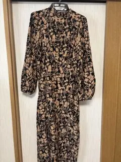 値下げ！ナノユニバース花柄長袖ワンピース