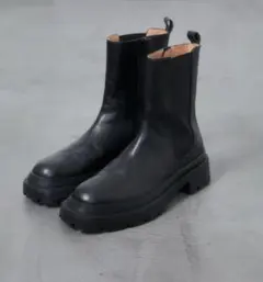 ATELIER BRUGGEブラック レザー サイドゴアブーツ大きめS