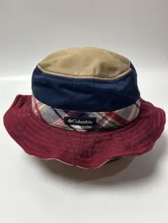 Columbia バケットハット　ネイビー/ベージュ/ワインレッド