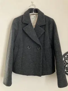 earth music&ecology ウール混合 ダークグレー ピーコート