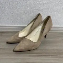 R&E ヒール　パンプス　ベージュ　スエード