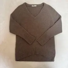 T by ALEXANDER WANG Vネック ニット ブラウン Lサイズ相当のサムネイル