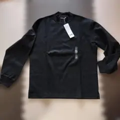 ユニクロ UNIQLO ブラッシュドジャージーモックネックT ブラック