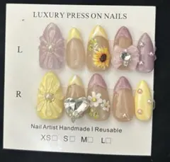 手作り花柄ネイルチップセット