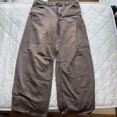 ワイドシルエット デニムパンツ ブラウンのサムネイル