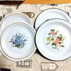 NIKKO Color Stone　花柄 陶器皿 4枚セット