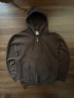 90s 短丈　ブラウン　ジップパーカー　パーカー　スケーター　sk8