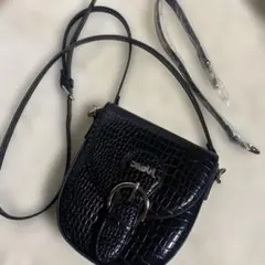 エックスガール　ブラック クロコダイル風 ショルダーバッグ