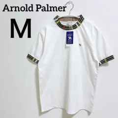 新品✨アーノルドパーマー【Ｍ】Tシャツ 半袖 ホワイト ゴルフウェア カラフル襟