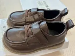 ブラウン ストラップ付き　キッズフォーマルシューズ　靴　16センチ　発表会　入学