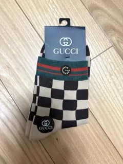 GUCCI ノベルティ　ソックス チェッカーフラッグ柄
